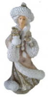 Фигура Снегурочка большая с снеговичком на руках Н-60см 501129