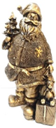 Фигурка Дед мороз с подарком и мишкой Н-23 см бронза с позолотой 102004
