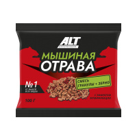 Зерновая приманка + гранулы Мышиная отрава 100гр вкус-баварские колбаски, мед АЛТ