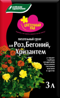 Грунт Цветочный рай для Роз, Бегоний, Хризантем 3л БХЗ