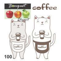 Салфетки 24х24см Cofee Cat 1сл 100шт 57389