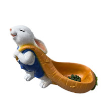 Фигурка Кролик с морковкой, кашпо/органайзер  H-20 см L-26 см 10754