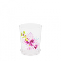 Горшок ДЕКОР 1,2л для орхидеи прозрачно-розовый М7543 