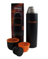 Термос (HS.TM-026) 1200ML черный (дополн.пласт.чашка) TONAR