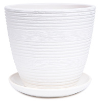 Горшок Халва керамический белый крокус №4 (d-21 см, v-4,2 л.)