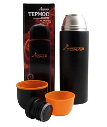 Термос (HS.TM-025) 1000ML черный (дополн.пласт.чашка) TONAR