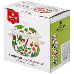 Кастрюля эмалированная Фруктовая корзина 1.5л, 16*10см 934-560